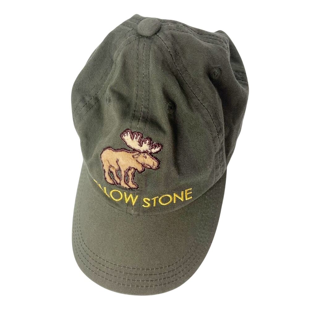 Yellowstone Moose USA Embroidered Olive Baseball Cap Youth One Size